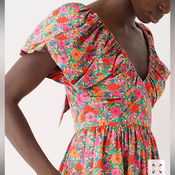 JCrew Collection bow-back puff-sleeve dress in Liberty® Meadow Song fabric, 4 - Picture 2 of 8